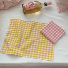 1 件/6 件黄色格子餐垫、Ins 风格餐巾、隔热垫、摄影背景垫 - 彩色 - 查看 8