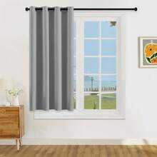 1/2 Rèm cản sáng nhẹ, Rèm cản sáng 100% có khoen kim loại ở trên, Dùng cho phòng khách/phòng ngủ, Màu hồng - Xám - Xem 21