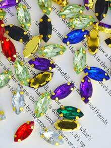 100 piezas de cuentas de ojo de gato de vidrio de 5x10mm, multicolor, para accesorios de costura de garra DIY