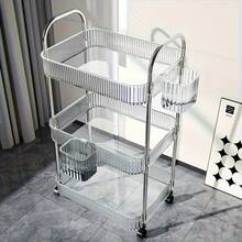 Acrylic Storage Rack, Suitable For Bathroom, Kitchen And Living Room Organization With A Transparent Multi-Layer Design And A 360° Rotation Feature For Easy Access To Tissue Boxes, Cosmetics, And Everyday Essentials; Space-Saving, Clear Acrylic Construction With Smooth Edges; Keeps Countertops Tidy In Vanity, Sink, Pantry, Laundry, And Dining Areas; Versatile, Stylish Storage Solution That Enhances Modern Decor And Daily Efficiency. - Multicolor - View 6