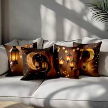 4pcs/Set Chinese Style Moon Pattern Pillowcase, Festive Atmosphere Home Decor Pillowcase For Bedroom, Sofa, Living Room (Pillow Insert Not Included) - Multicolor - View 10