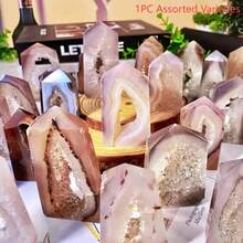 1pc Natural Quartz Crystal Drusy Cluster Decoration - Tabletop Decor & Home Decor - Multicolor - View 13