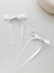 2pcs/1pc Simple Solid Colored Bow Hair Clip For Women Valentine's Day Valentines Claw Clips Hair Claws Hair Barrettes, School Stuff, Elegant, College, Winter Outfit For Women, Bows, Cute