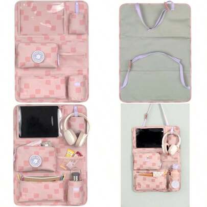 LÄSSIG Organizador para el Asiento Trasero del Coche Bolsa para Colgar Plegable/Car Wrap-to-Go Lilac(Rosa)