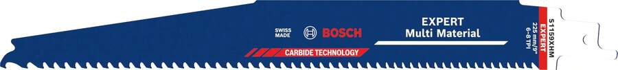 Bosch 3x EXPERT Multi Material S1159XHM Blade (For Cast Iron, Wood With Metal, Length 225 Mm, Professional Sabre Saw Accessories) - Navy Blue - View 1