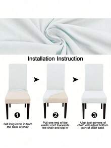1/4/6pcs Solid Color Milk Silk Chair Covers, High Elastic Dust-Proof And Stain-Resistant, Suitable For All Seasons, Living Room, Hotel, Restaurant, Kitchen, Home Decor - White - View 5