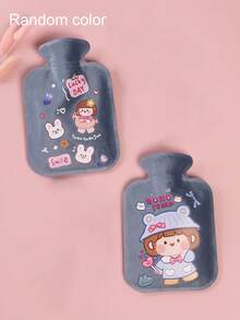 1 pieza Mini bolsa de agua caliente portátil de peluche artificial con diseño de dibujos animados, hecha de material de PVC, sin necesidad de baterías, ideal para uso diario, disponible en varios colores, regalo perfecto para el Día de San Valentín