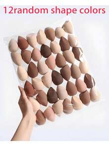 12pc Random Color Shape Makeup Sponge Set, Makeup Sponge, Multi-Color Latex-Free Water Drop Shape Sponge, Soft Makeup Blender Beauty Makeup Tool Brand Beauty Makeup Cosmetic For Women Girls Perfect For Fall Winter Ideal For Y2K Fancy Fashion Suitable For Birthday Present Halloween Party Ready Best Color Plush Party Autumn Fall Halloween - 12件隨機顏色和形狀 - 查看 7