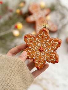 1 pieza Decoración colgante de plástico para el árbol de Navidad con forma de hombre de jengibre, copo de nieve, reno y galleta, adorno navideño para fiesta de Navidad, Halloween, decoración de Halloween