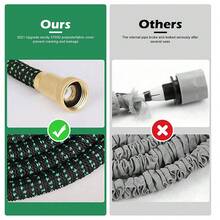 25FT/50FT/75FT/100FT Garden Hose (Original/Upgraded Versions) - Leak-Proof Copper Connectors, Lightweight Foldable Latex Core - Flexible Lawn & Yard Hose For Car Washing, Washing Machines, Gardening - Ideal For Home For Gardening, Car Washing - Green - View 12