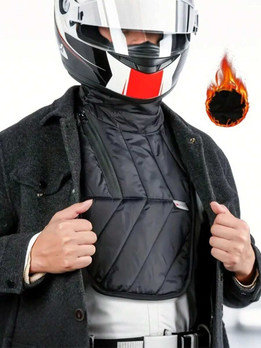 1Pc Motorcycle Neck Warmer With Chest And Shoulder Protection - Windproof Neck Warmer For Riders - High Collar For Cold Weather, Winter Riding, Scooters And Bicycles
