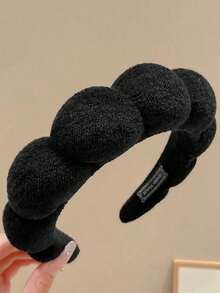 1pc Women's New Latte Sponge Cloud Top Knot Headband, Cute & Versatile, Wide Non-Slip Hairband For Autumn/Winter,Hairband,Hair Hoop Headbands, Skincare Headband