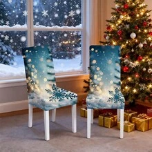 1 Piece/4/6/8/36 Modern And Minimalist Christmas Chair Cover, Dustproof, Removable, Washable, Stain Resistant, Waterproof, Stretchable, With Christmas Gingerbread Man, Lighting, And Snowflake Patterns. The Seasonal Table And Chair Set Measuring 17.7 X 23.6 Inches Can Be Used For Decoration, Banquet Decoration, Home Decoration, Christmas Decoration, And Party Supplies