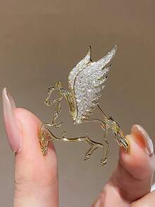 1 件优雅胸针，镶嵌闪亮水钻 - 创意徽章、包袋/服装装饰、精致设计、百搭配饰，适合日常穿着和派对装扮