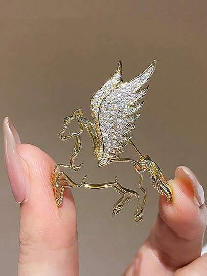 1 件优雅胸针，镶嵌闪亮水钻 - 创意徽章、包袋/服装装饰、精致设计、百搭配饰，适合日常穿着和派对装扮