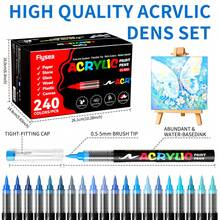 Bộ bút lông màu Acrylic 240 màu/chiếc, kiểm soát mực Acrylic tự chảy, bút lông đầu nỉ gốc cồn, lưu lượng mực phong phú, phân loại màu toàn diện, nhiều màu có thể xếp chồng, độ phủ cao, bộ văn phòng phẩm đầu nỉ, thích hợp cho vải bạt, tranh đá, gỗ, đá, thủy tinh, gốm sứ, tranh dệt, đồ thủ công DIY, đồ dùng học tập cho năm học mới, 8/12/24/36 màu/chiếc - Nhiều màu - Xem 5