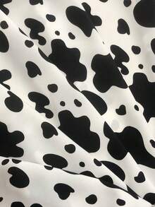 1 件奶牛印花四向弹力雪纺面料，不透明，有垂坠感，已预裁，适合 DIY 头饰、配饰、服装