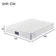 Spring Mattress, 7-Zone Cold Foam Mattress, Pocket Springs, 140x200cm, 100% Oeko-Tex Tested For Harmful Substances, Quilted Microfiber Cover Topping, 100-Night Sleep Trial, Firmness Level H3, 25cm Height - White - View 2