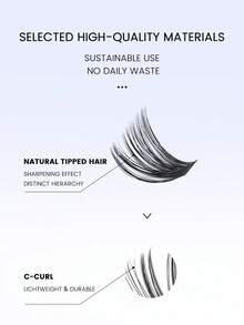CMAYOME 640/624/60 Cluster False Eyelashes, Personal False Eyelash Book, High Capacity False Eyelashes, 9-16mm Mixed Length Eyelash Set, Beginner DIY Home Eyelash Extension Kit, Eyelash Cluster, Individual False Eyelashes, Suitable For Daily Commute, Dates, Music Festivals, Enlarges The Eyes - D - View 4