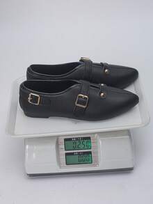 Plus Size 35-45 New Fashion Sweet Pointed Toe Flat Shoes, Casual Slip-On Lightweight Comfortable Non-Slip Low Vamp Women Flats, Random Pattern - Black Lychee Pattern - View 9