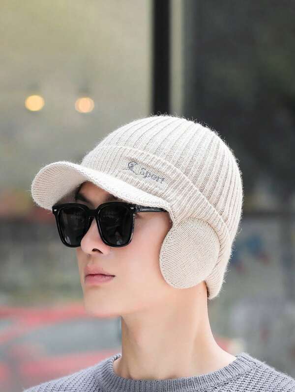 1 Stück Mütze mit Ohrenschutz für Herren, dick und warm gestrickte Skimütze für Outdoor-Radfahren, geeignet für den täglichen Gebrauch, Outdoor-Aktivitäten, Geschenke, Herbst/Winter