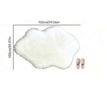 1pc Cloud-Shaped Faux Wool Rug - Modern Minimalist Design, Suitable For Living Room, Bedroom And Home Decor - Soft Plush Surface, Machine Washable - Winter Gift, Thick Rug, Autumn/Winter Plush Rug, Thick Carpet, Entryway Decor, Bathroom & Kitchen Decor - Multicolor - View 12