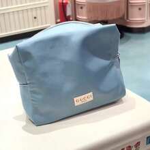Gucci Organizador de bolsa de maquillaje para mujer, lona azul, gran capacidad, conveniente para llevar, minimalista y elegante, adecuado para uso diario, viajes, escuela, compras, trabajo, estilo versátil, se puede regalar a amigos o familiares, regalo de vacaciones, regalo de aniversario
