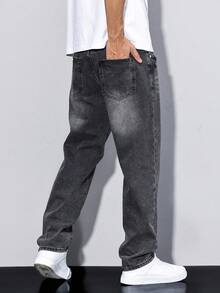Teens' Casual Simple Fashion Jeans - 深灰色 - 查看 2
