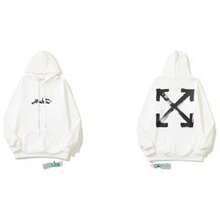 0ffwhite Graffiti Oil Painting Arrow Hoodie, Men's Casual Cotton Sweatshirt, Long-Sleeve Pullover Hoodie Couple Set - 22 màu trắng - Xem 7