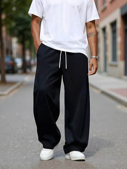 Men's Solid Color Simple Knit Pants, Suitable For Sports And Casual Wear, Fashion Versatile, Comfortable To Wear. Women Can Give It As A Gift To Their Boyfriend Or Husband.