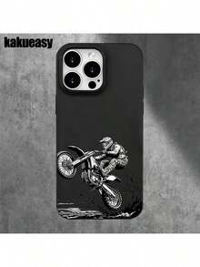 Large Hole Imitation Liquid Phone Case And Cover, Designed For Motorcycle Riders, Suitable For IPhone 16 Pro Max, 16, 15 Pro, 14, 14 Plus/14 Pro Max, 13, 13 Pro, 12 Pro, And 11/11 Pro Max Series, Ideal Gift For Birthdays And Celebrations.