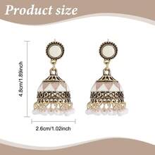 6 Pairs Jhumkas  Earrings Vintage  Earrings For Women Boho Gold Plated Multicolor Bell Faux Pearl Tassel Dangle Drop  Bollywood Statement Earring Fashion Jewelry2025 - 1 - 查看 3