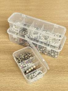 1pc Transparent Anti-Oxidation Bracelet/Bangle/Necklace Jewelry Box, Bead Organizer - White - View 2