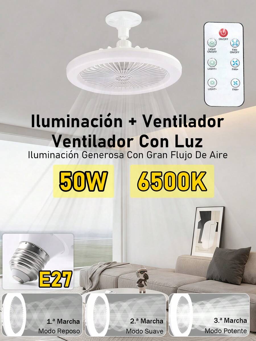 Fan Light, With Remote Control Ceiling Fan Light, Small Semi-Recessed Installation, Suitable For Silent And Invisible Ceiling Fan Lights In Balconies, Corridors, Restaurants And Kitchens
