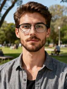 男士方形金属黑色镜框眼镜 - 时尚休闲，适合电脑阅读、游戏、电视和手机使用，无度数。 - 黑色 - 查看 2