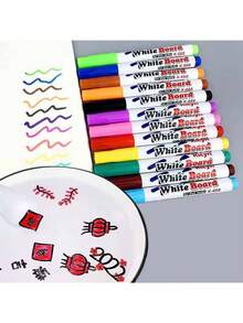 8支/12支套装随机颜色魔法水彩笔，彩色浮墨毛笔 - 彩色 - 查看 12