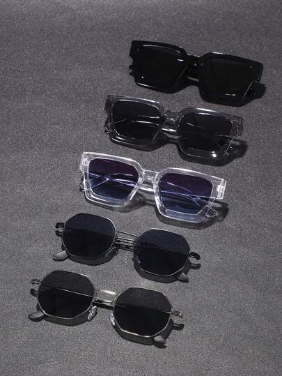 4pcs Geometric Full Frame Superior Quality Vintage Outfits Men Shades Basics For Fishing Driving Camping Vacation Outfits Tropical Beach Vacay Outdoor Casual Activities Accessories