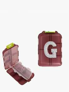 1pc New Pearl Letter A-Z 10 Grids Pill Box Organizer - Portable Folding Medicine Box, Daily Medication Planner And Capsule Dispenser, Suitable For Travel, Vitamins, Supplements, Weekly Travel Pill Box, Travel Pill Organizer - Multicolor - View 80