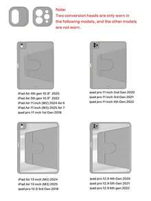 适用于第 11 代 iPad (A16) 2025、10.9 英寸第 10 代、Air 11/13 英寸、M2/M3 2024、Pro 11/13 英寸、M4 2024、Air 4、第 5 代 10.9 英寸、第 5/6 代 9.7 英寸、第 7/8/9 代 10.2 英寸、Pro 11/12.9 英寸的 360° 旋转保护壳，采用 PMMA 和 PU 皮革材质，黑色。 - 黑色 - 查看 12