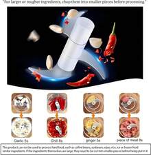 2025 New Electric Mini Vegetable Cutter, Food Cutter, Garlic Slicer Vegetables, Salad, Lettuce, Onion, Pepper Crusher, Tomato Dicing Cutter And Ginger, Portable USB Cutter (GREEN-8.45oz-3.38oz)