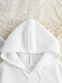 Graphic Oversized Hoodies Sweatshirts For Women, Black White Options Long Sleeve Pocket Pullover, Sweatshirts, Senior 2026 Pink Text Design Fall Fashion 2025 Pullover, Letter Print Winter Clothes, Suitable For Parties, Outdoor Activities, And Leisure, Gift For Women,Long Sleeve Tops Graduation,Back To School Outfits,Graduation,Teacher Outfits For Women,Back To School Pullover Fall Outfit - White - View 4