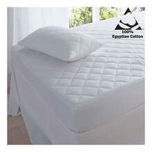 Egyptian Cotton T200 Mattress Protector Quilted 25cm Deep Soft Mattress Cover All Bed Sizes - T200 Mattress protector White - View 2