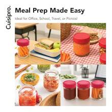 Cuisipro Jars With Lids 6 Oz Glass Jars With Airtight Lid Wide Mouth 4 Pack Canning Jars For  Container For Yogurt Spice Redgift - 玻璃紅 - 查看 7