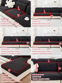 1pc Plush Velvet Sofa Seat Cushion Cover, Waterproof Anti-Slip Slipcover, Soft Skin-Friendly Modern Style, Pet Scratch Resistant, Suitable For L-Shaped Sofa And 1/2/3/4 Seater Sofa, All Season (Sold Individually) - Black - View 4