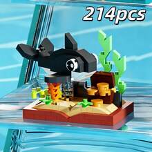 Conjunto de bloques de construcción de partículas diminutas Serie de criaturas oceánicas de plástico, adecuado para festivales, cumpleaños y aperturas de escuelas. Bloques de mascotas divertidos, bloques miniatura interesantes y desafiantes, ejercitan habilidades manuales, conjunto de bloques de construcción, juguete de decoración del hogar y la habitación DIY creativo, juguete educativo científico, conjunto de bloques de construcción para adultos, adecuado para regalos festivos, regalos de cumpleaños, Año Nuevo, Año Nuevo Chino, San Valentín, Pascua, Día de la Madre, Día del Padre, regalos de amigos Decoración de habitación