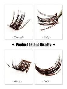 Rikuaild 120pcs D-Curl Brown Natural Look False Eyelashes, Fluffy & Soft, 8-16mm Mixed Length, Suitable For Daily, Date, Party Makeup, Also Suitable For Holiday Parties, Halloween, Christmas - D - 查看 3