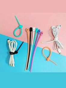 10个可调节可重复使用硅胶扎带 - 防滑多用途扎带，用于电缆管理、购物袋密封和整理 - 高品质耐用塑料收纳盒，颜色多样（粉色、蓝色、绿色、黄色、橙色、紫色、黑色、白色、灰色、棕色），适合家居整理，色彩鲜艳，材质柔韧，是家庭和办公室使用的理想之选。 - 彩色 - 查看 10