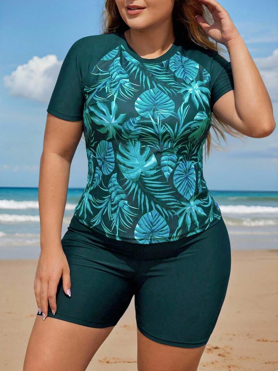 Plus Size Bikini Sets - Green - View 1