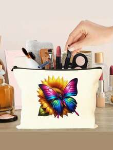 1 Pc Single-Sided Creative & Stylish Storage Makeup Bag With Lucky Season St. Patrick's Day Letter Prints – A Portable Travel Toiletry Storage Bag And A Zipper-Closed Makeup Pouch. It Works As A Birthday Gift, Suitable For Secretaries, Colleagues, Bosses, And Office Ladies, And Also Makes A Great Gift For Occasions Like Birthdays, Christmas, And Thanksgiving, Christmas Gifts, Pouch, Travel, Gifts For Women, Women's Pouch, Clutch / Small Handbag, Makeup Organizer, Pouch, Brush Holder, Mini Pouch, Large Capacity Pouch