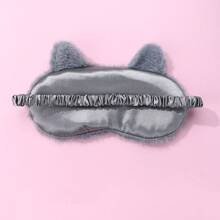 1 Piece Fashionable Plush Eye Mask Cartoon Cute Gray Cat Eye Protection Plush Girl Travel Eye Mask Suitable For Men And Women Festival Party Daily Wear Exquisite Halloween Christmas Thanksgiving Holiday Gift Birthday Gift - 灰色貓咪眼罩 - 查看 2